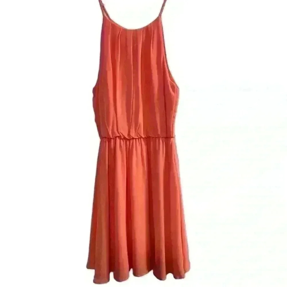 Aina be‎ Women's XS Pink Sleeveless Pleated Summer Dress Casual Short